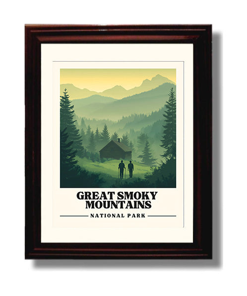 Great Smoky Mountains National Parks Wall Art - 8x10 Beveled Frame