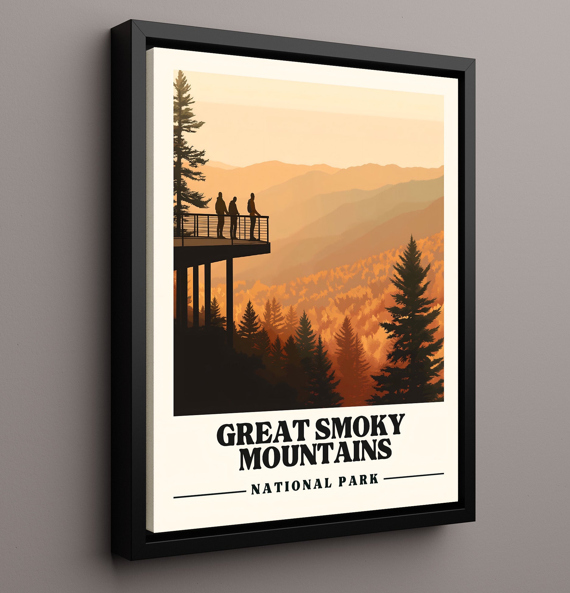 Great Smoky Mountains Clingman_s Dome National Parks Wall Art - 16x20 Framed Canvas