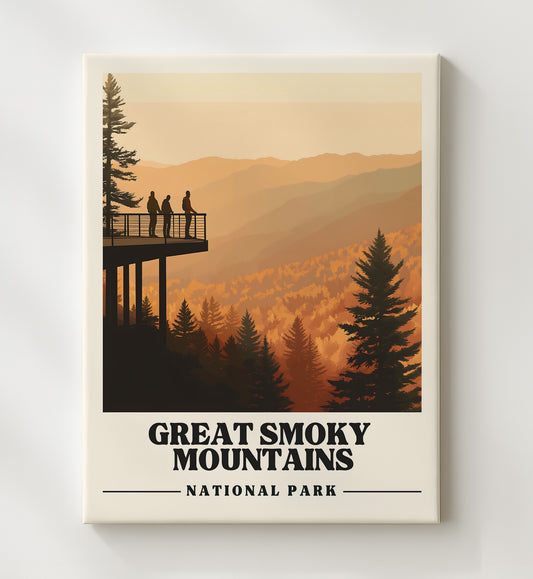 Great Smoky Mountains - Clingmans Dome 8x10 Canvas national park wall art