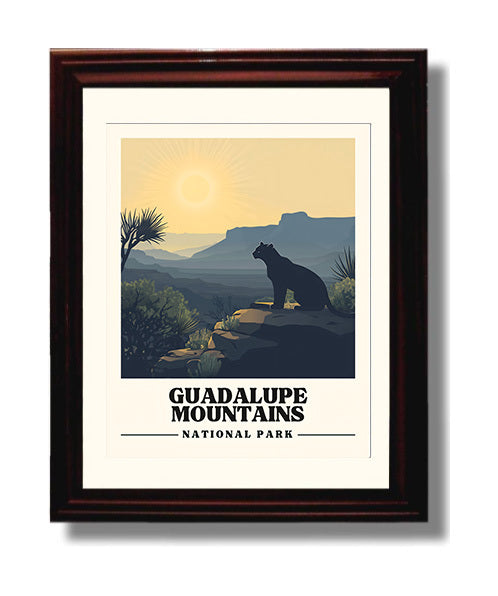 Guadalupe Mountains Guadalupe Peak National Parks Wall Art - 8x10 Beveled Frame