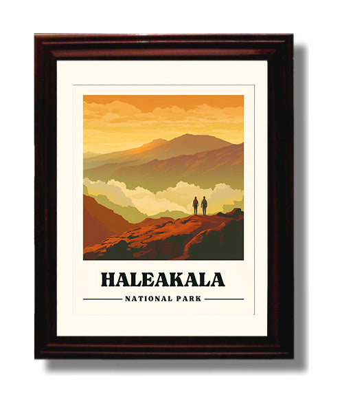 Haleakala Sliding Sands Trail National Parks Wall Art - 8x10 Beveled Frame
