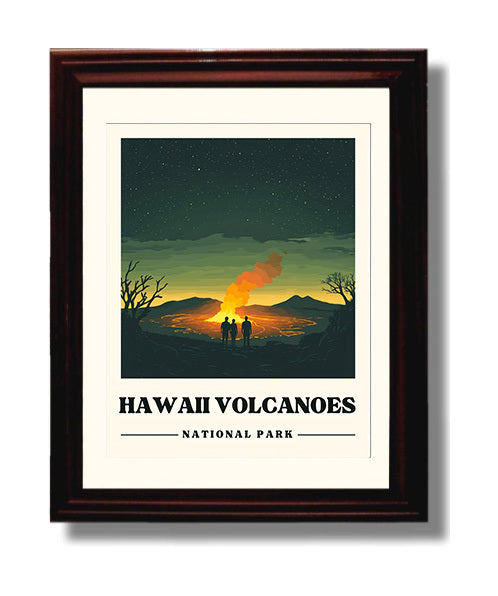 Hawaii Volcanoes National Parks Wall Art - 8x10 Beveled Frame