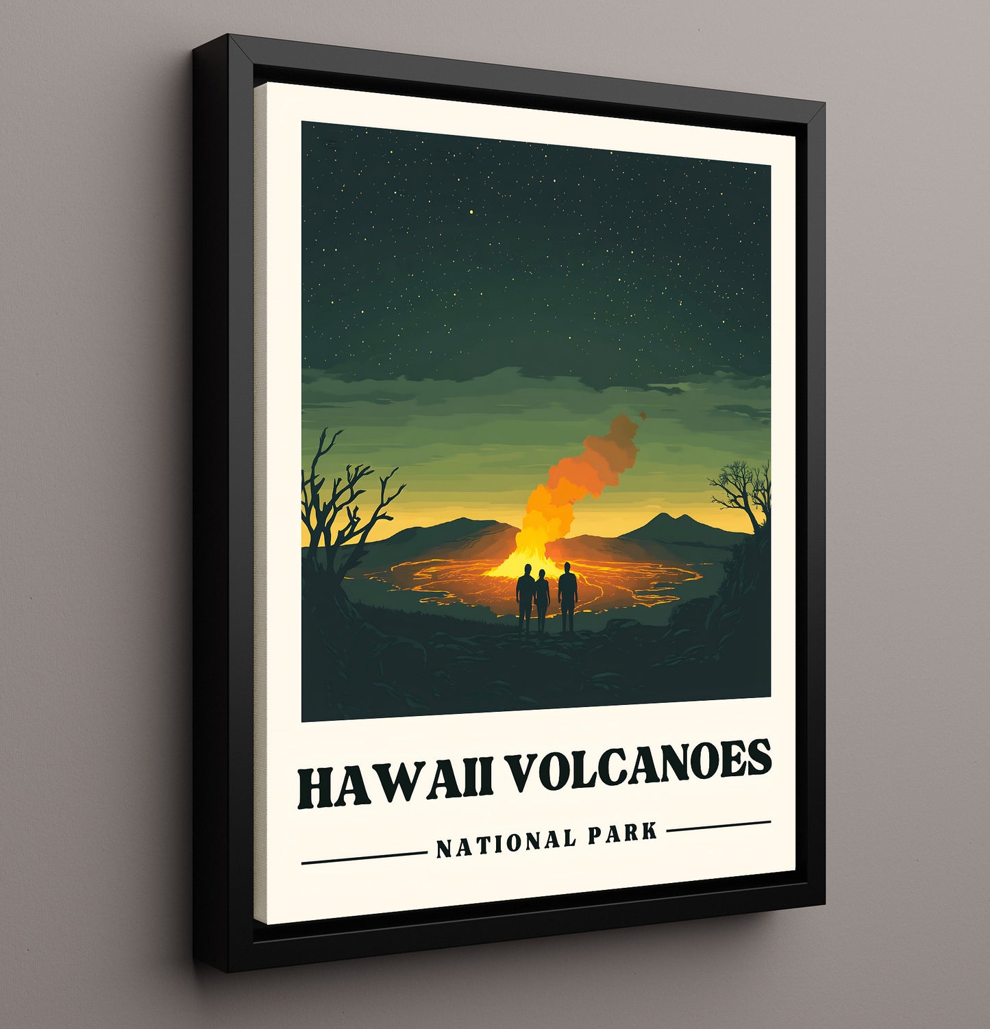 Hawaii Volcanoes National Parks Wall Art - 16x20 Framed Canvas
