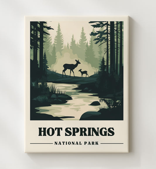 Hot Springs 8x10 Canvas national park wall art