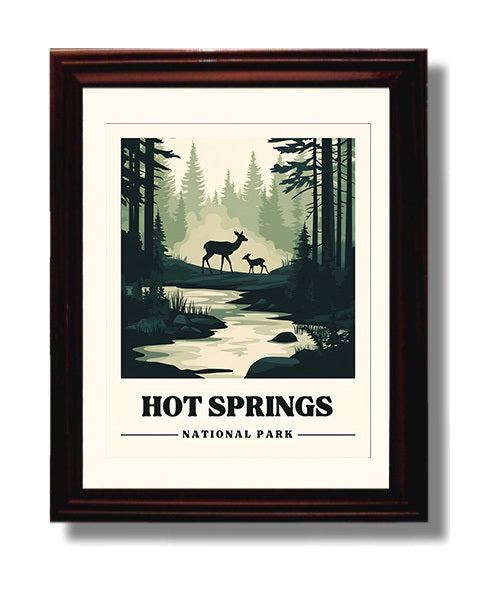 Hot Springs National Parks Wall Art - 8x10 Beveled Frame
