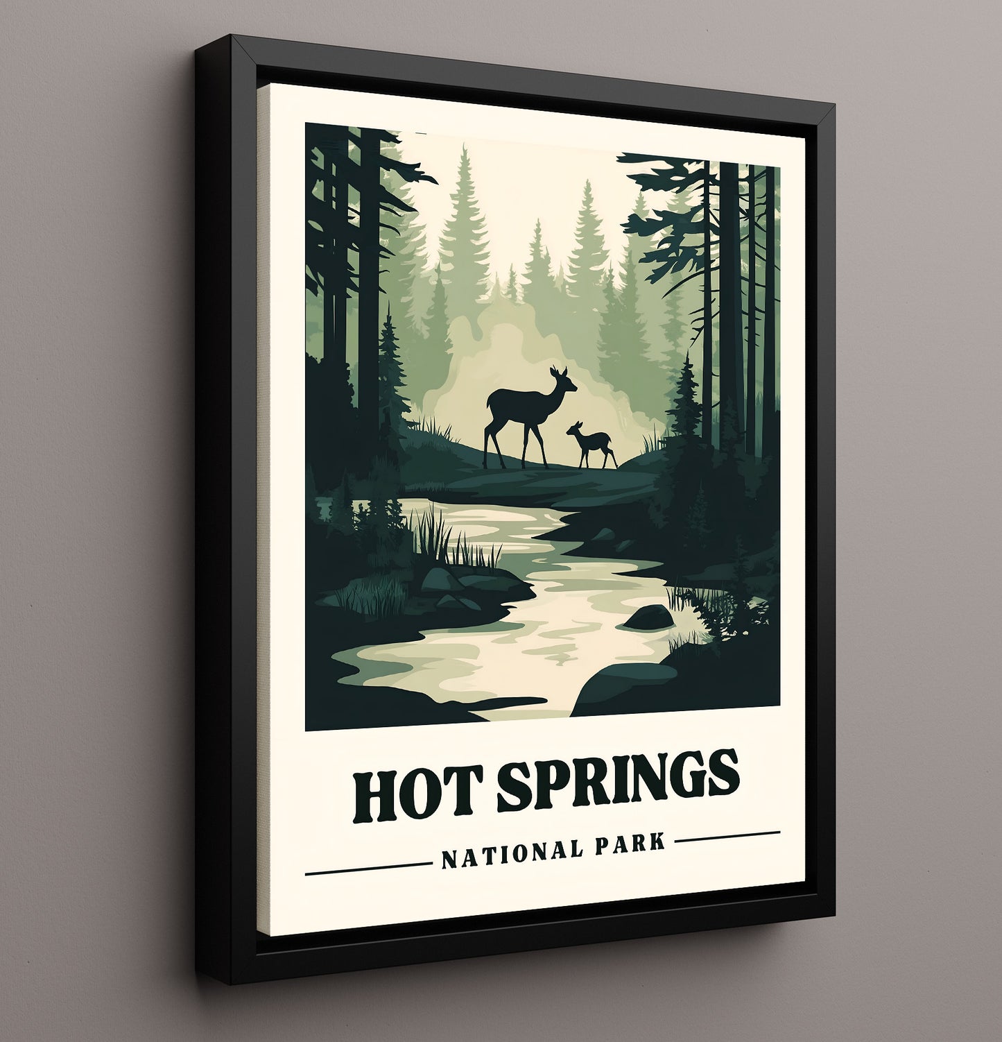 Hot Springs National Parks Wall Art - 16x20 Framed Canvas