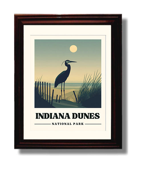Indiana Dunes West Beach National Parks Wall Art - 8x10 Beveled Frame