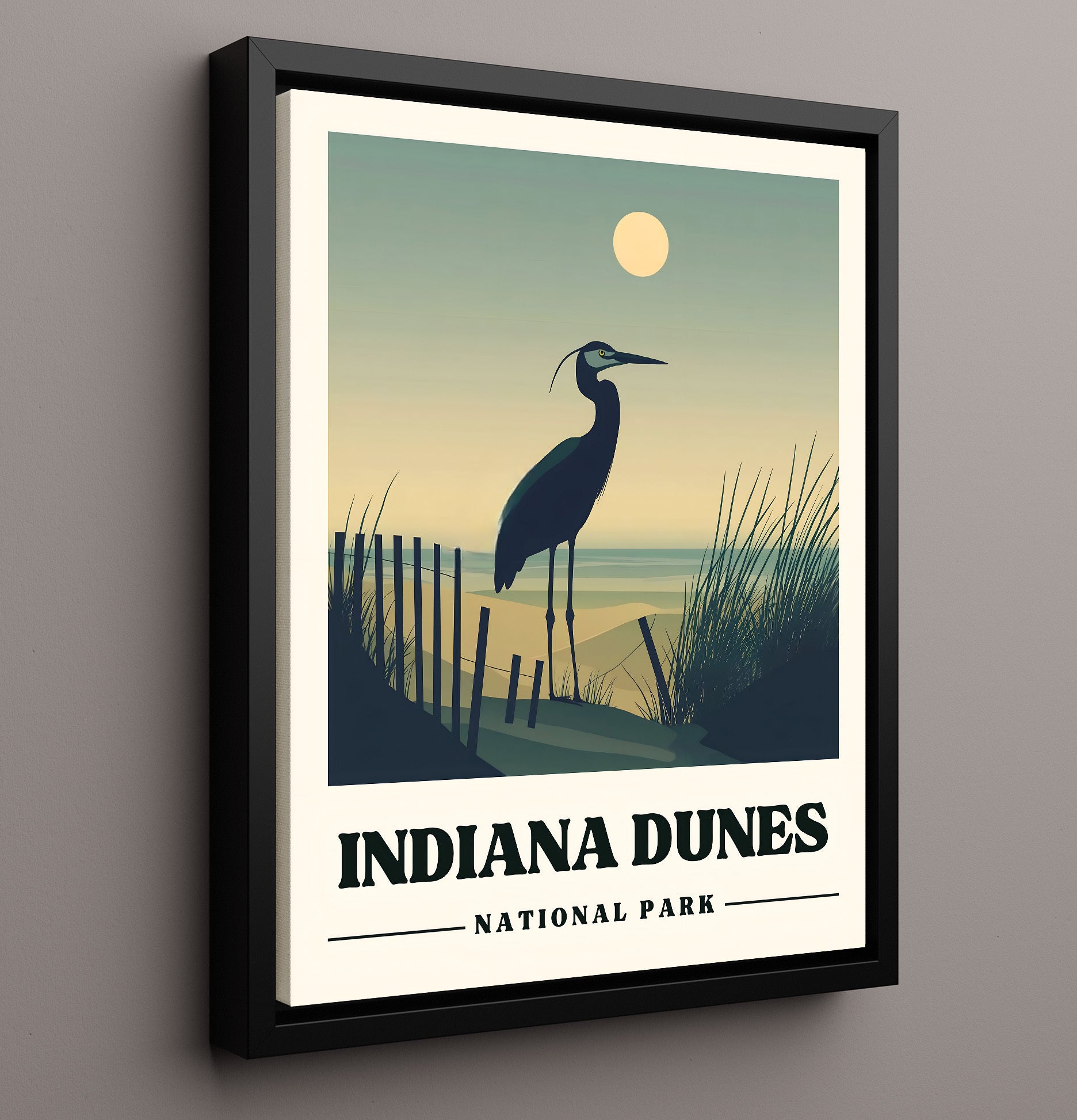 Indiana Dunes West Beach National Parks Wall Art - 16x20 Framed Canvas