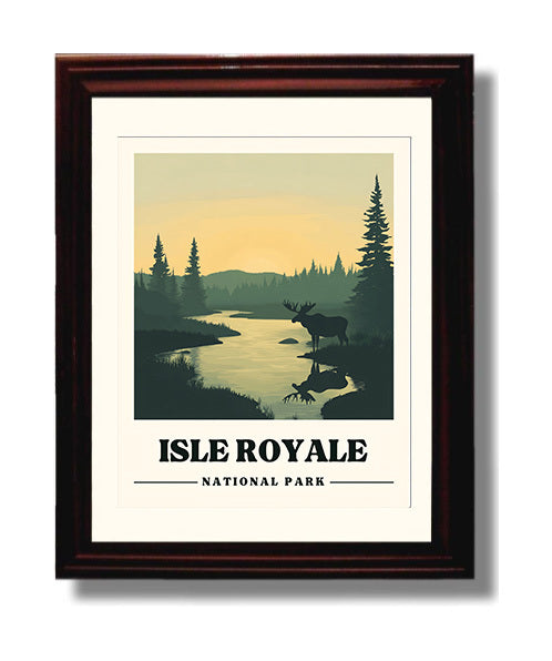 Isle Royale Scoville Point National Parks Wall Art - 8x10 Beveled Frame