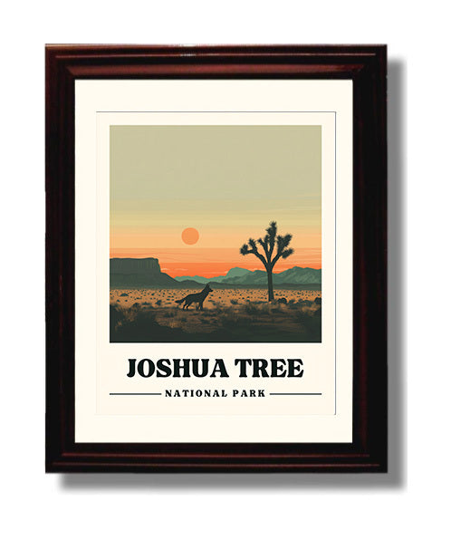 Joshua Tree Hidden Valley Version 1 National Parks Wall Art - 8x10 Beveled Frame