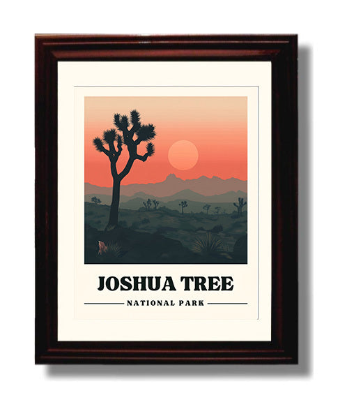 Joshua Tree Hidden Valley Version 2 National Parks Wall Art - 8x10 Beveled Frame