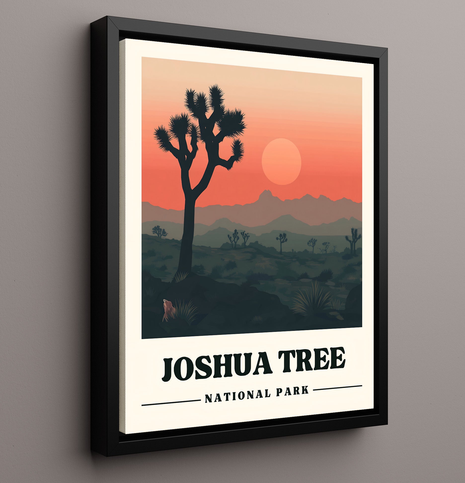 Joshua Tree Hidden Valley Version 2 National Parks Wall Art - 16x20 Framed Canvas