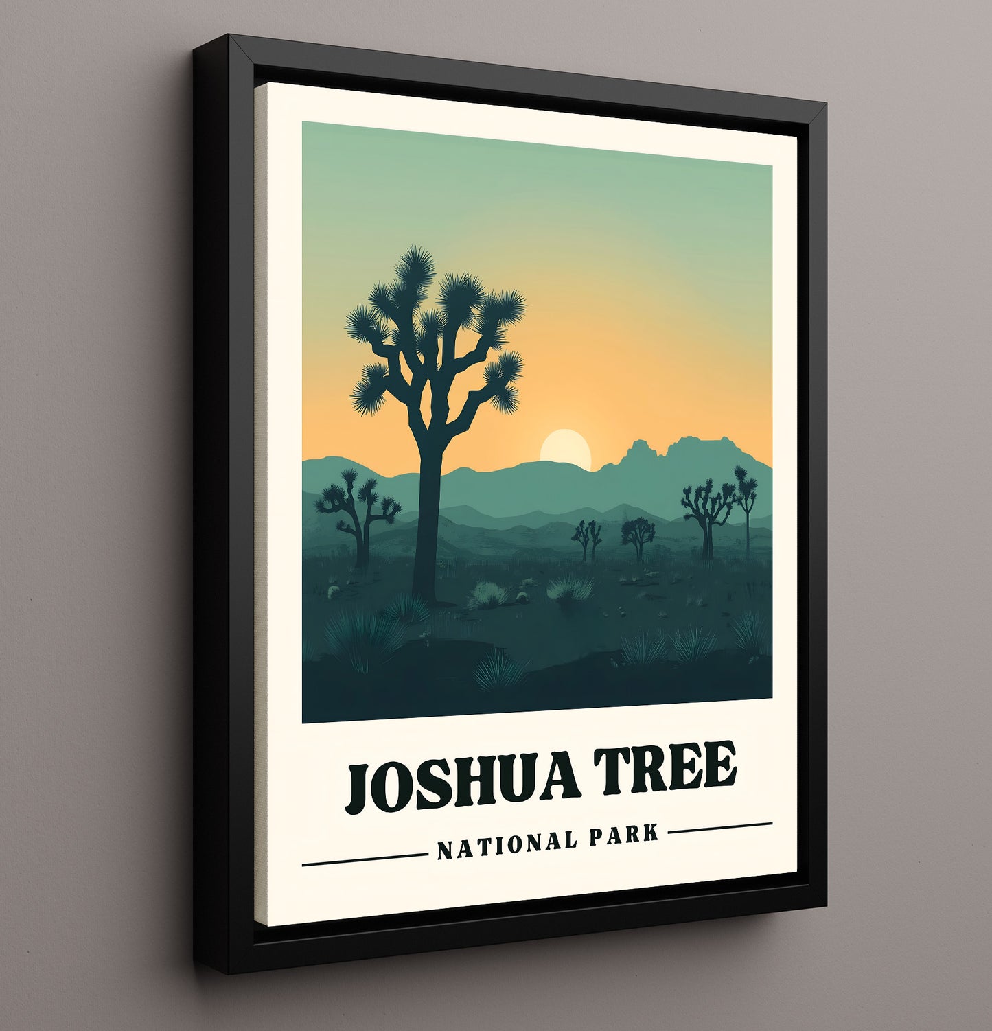 Joshua Tree Hidden Valley Version 3 National Parks Wall Art - 16x20 Framed Canvas