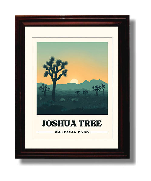 Joshua Tree Hidden Valley Version 3 National Parks Wall Art - 8x10 Beveled Frame