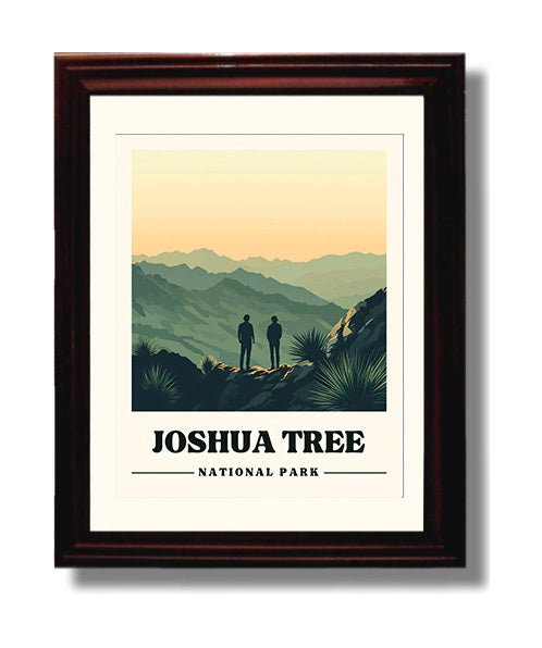 Joshua Tree Keys View National Parks Wall Art - 8x10 Beveled Frame