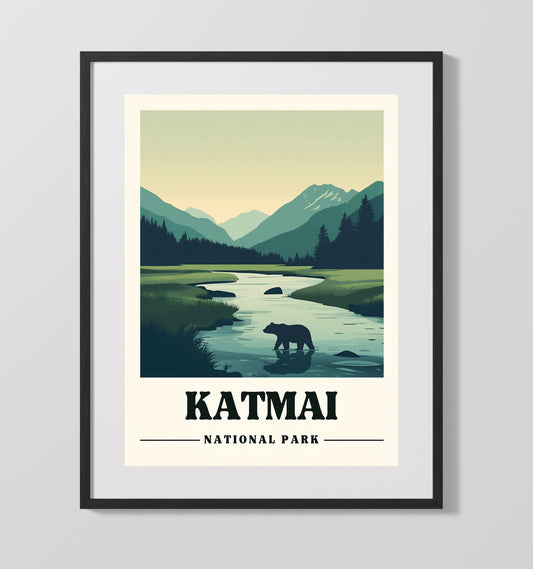Katmai - Design 1 - National Park - 16x20 Gallery Frame