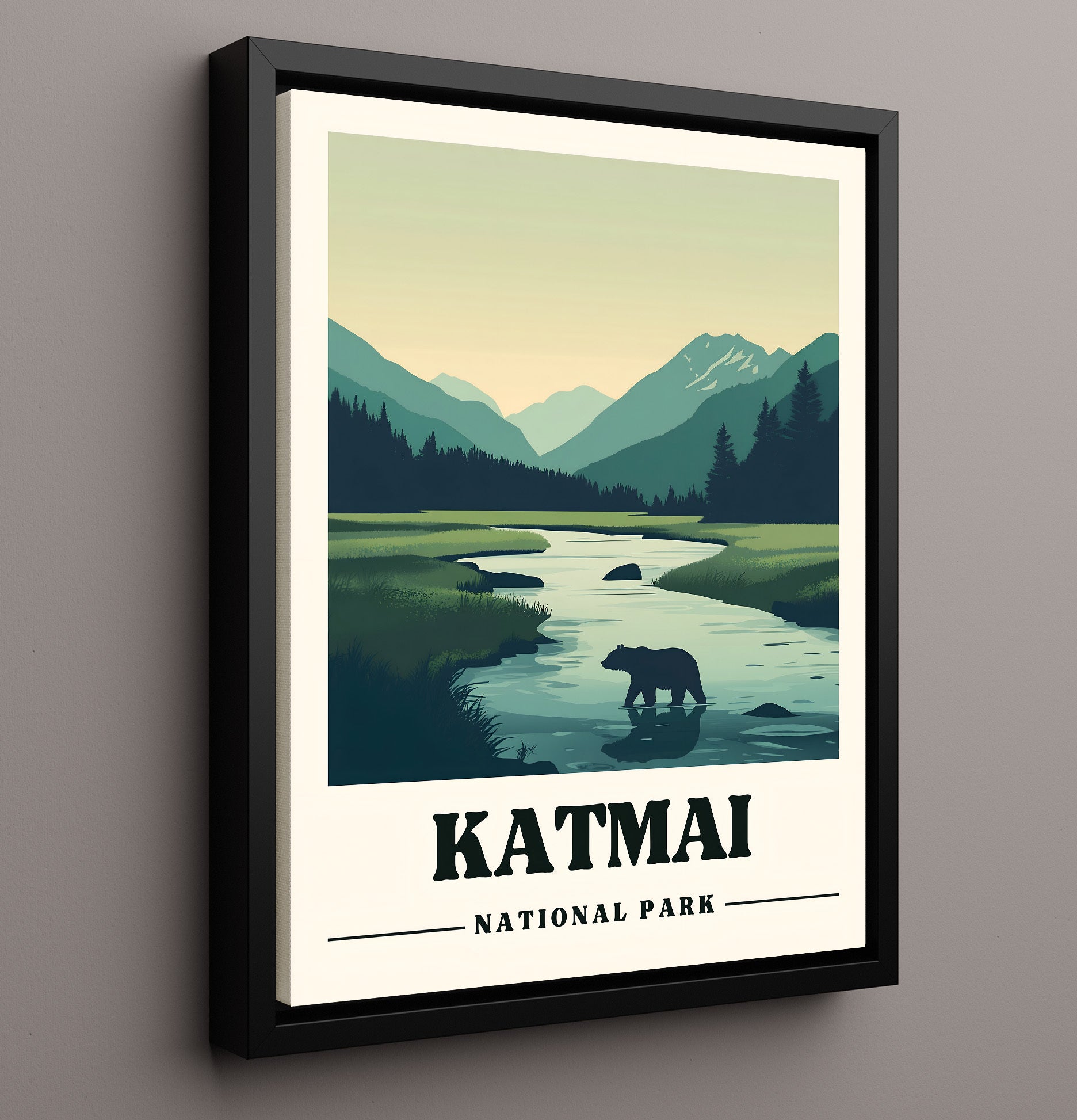 Katmai Version 1 National Parks Wall Art - 16x20 Framed Canvas