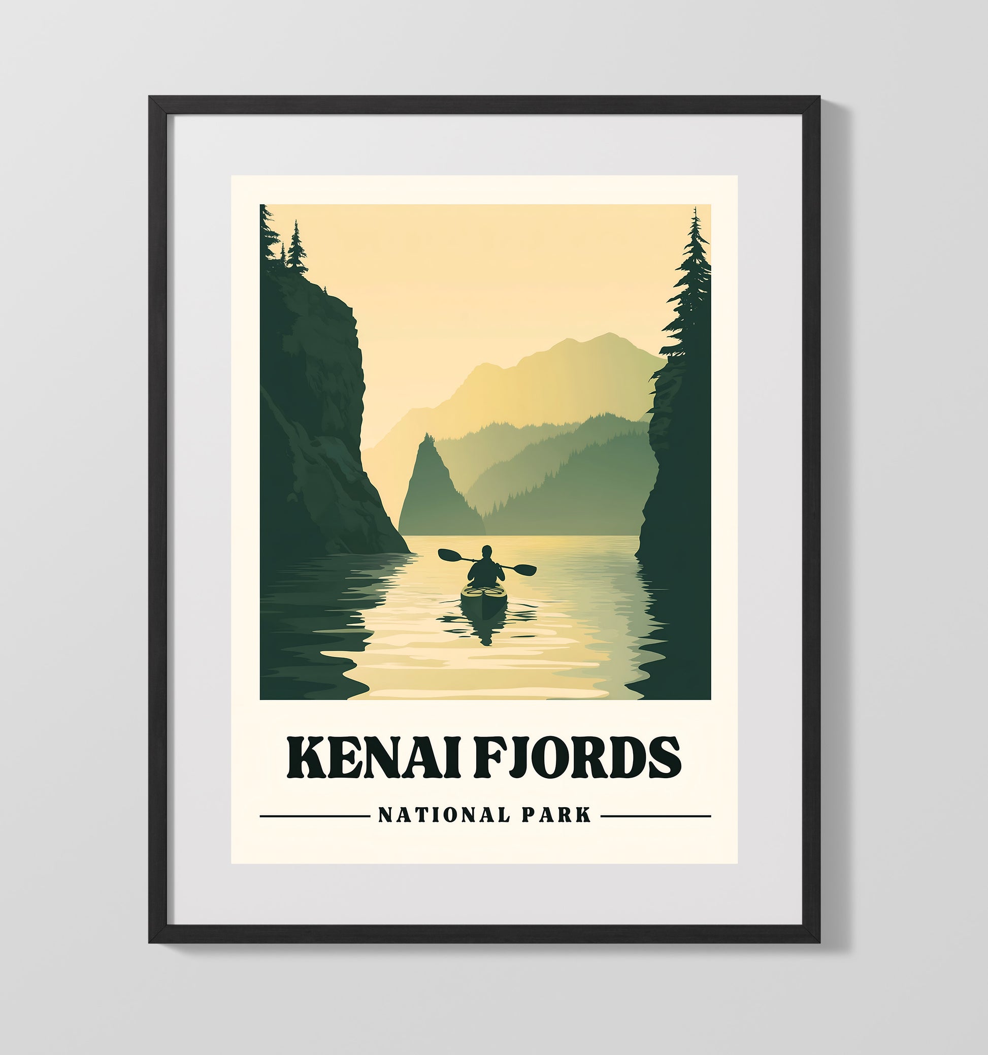 Kenai Fjords Aialik Bay Version 1 National Parks Wall Art - 16x20 Gallery Frame