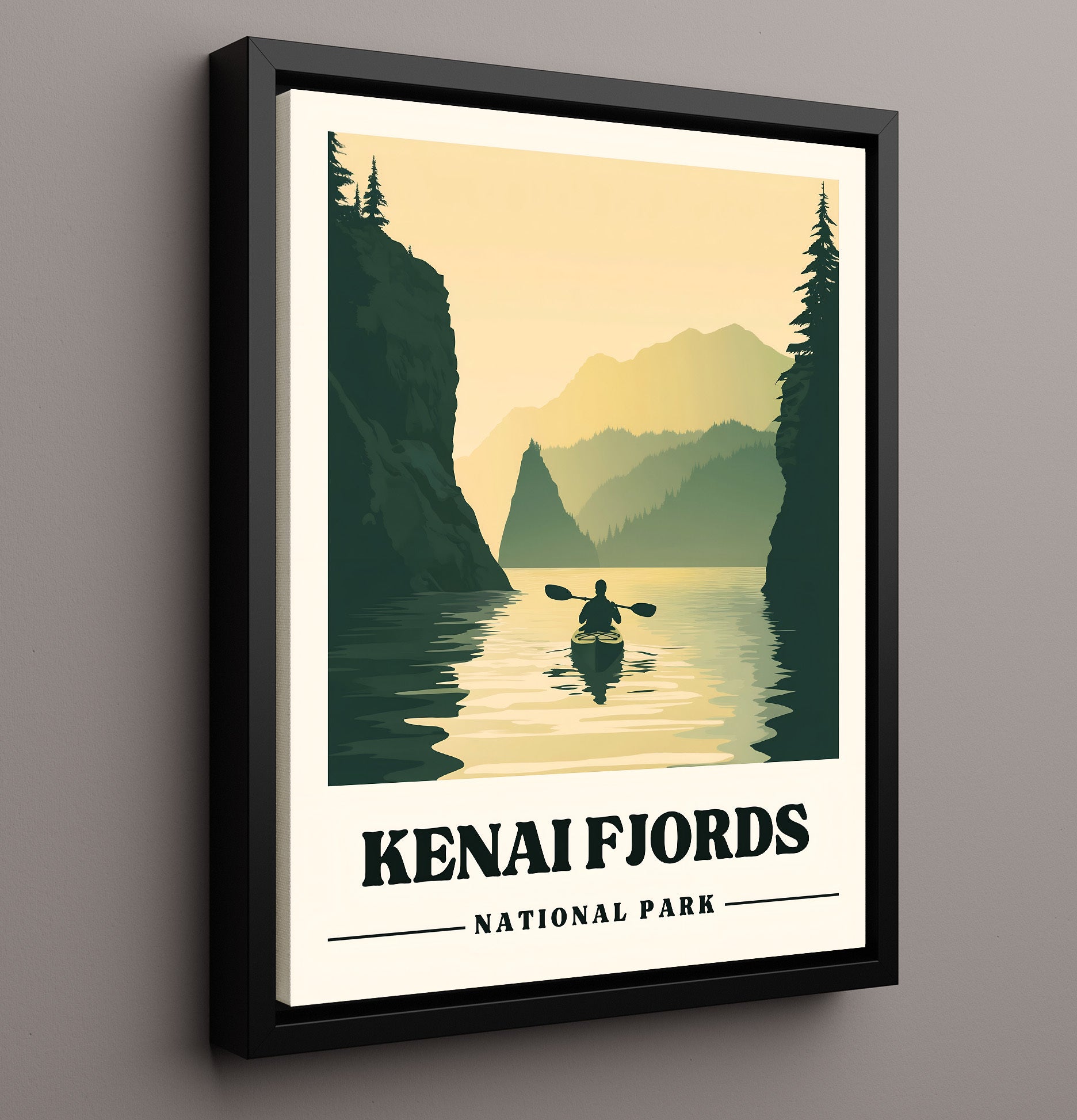 Kenai Fjords Aialik Bay Version 1 National Parks Wall Art - 16x20 Framed Canvas