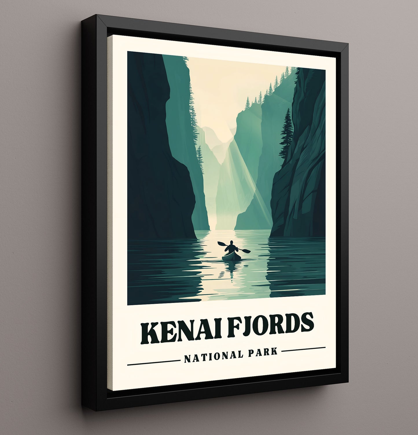 Kenai Fjords Aialik Bay Version 2 National Parks Wall Art - 16x20 Framed Canvas