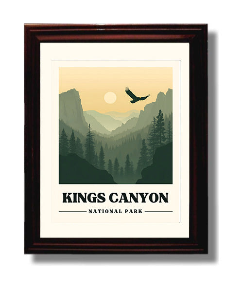 Kings Canyon National Parks Wall Art - 8x10 Beveled Frame