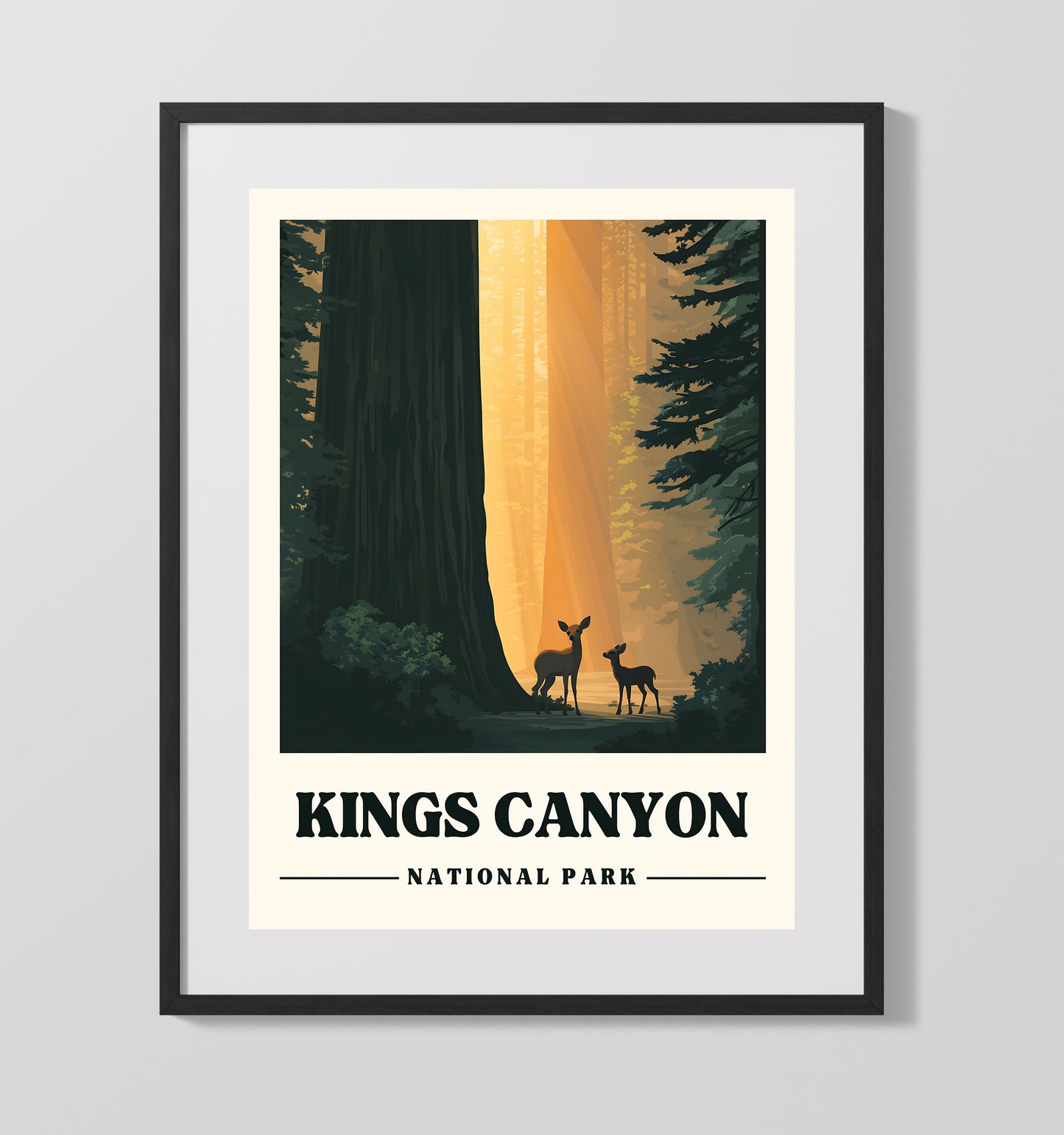 Kings Canyon Grants Grove Version 1 National Parks Wall Art - 16x20 Gallery Frame