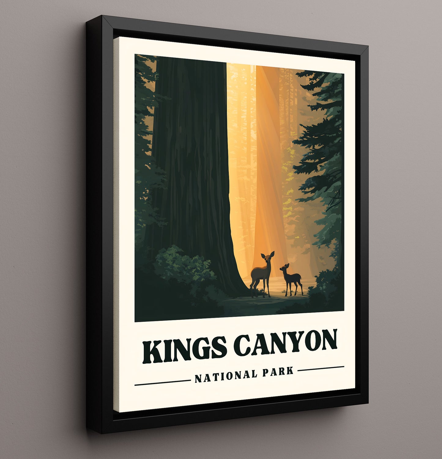 Kings Canyon Grants Grove Version 1 National Parks Wall Art - 16x20 Framed Canvas