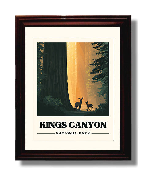 Kings Canyon Grants Grove Version 1 National Parks Wall Art - 8x10 Beveled Frame
