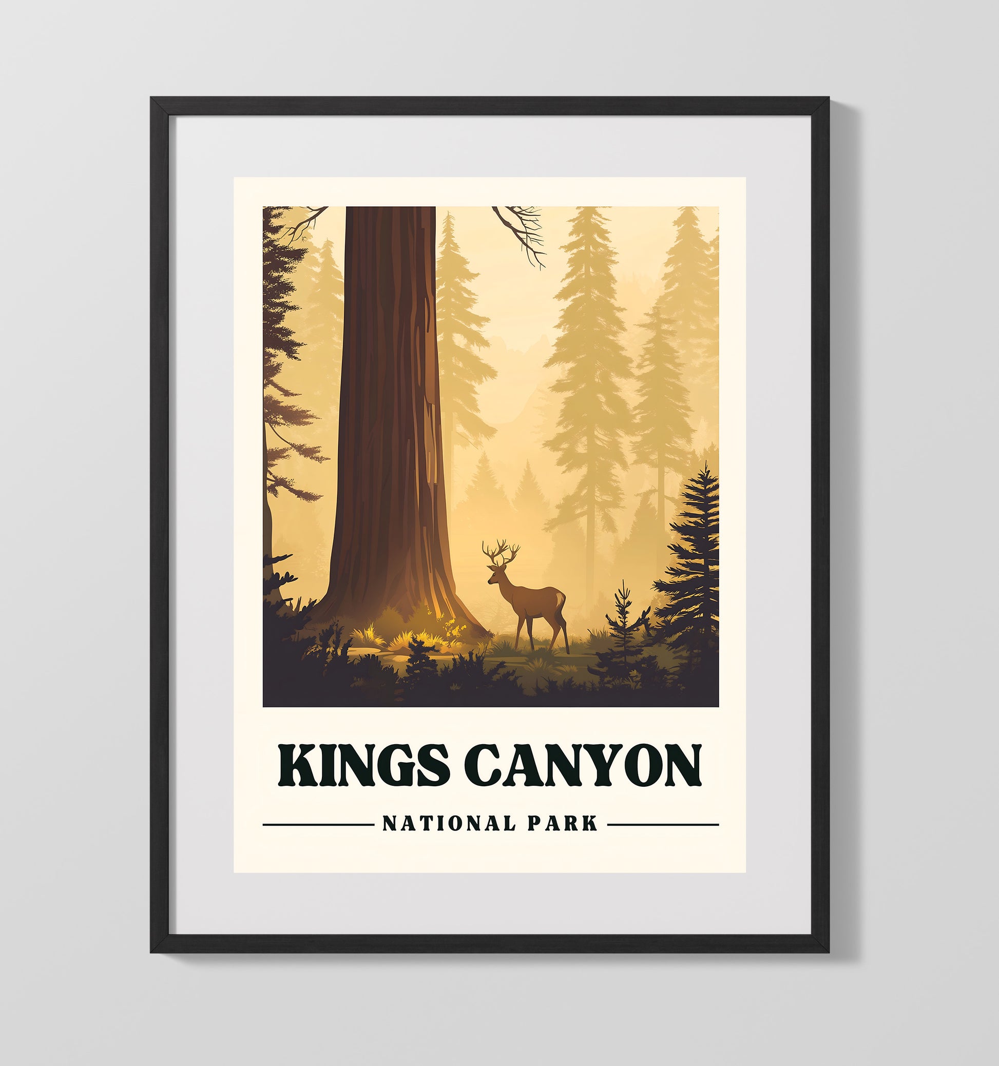 Kings Canyon Grants Grove Version 2 National Parks Wall Art - 16x20 Gallery Frame