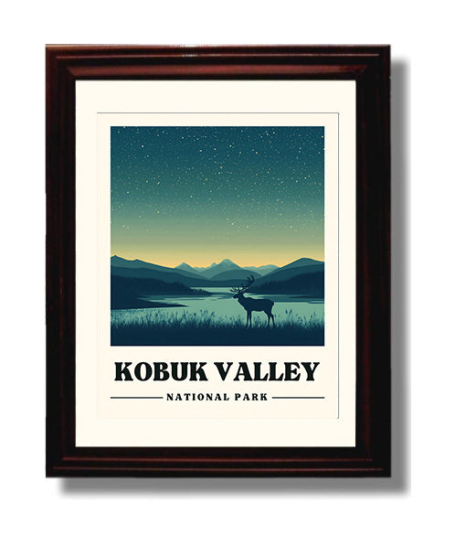 Kobuk Valley Kobuk River National Parks Wall Art - 8x10 Beveled Frame