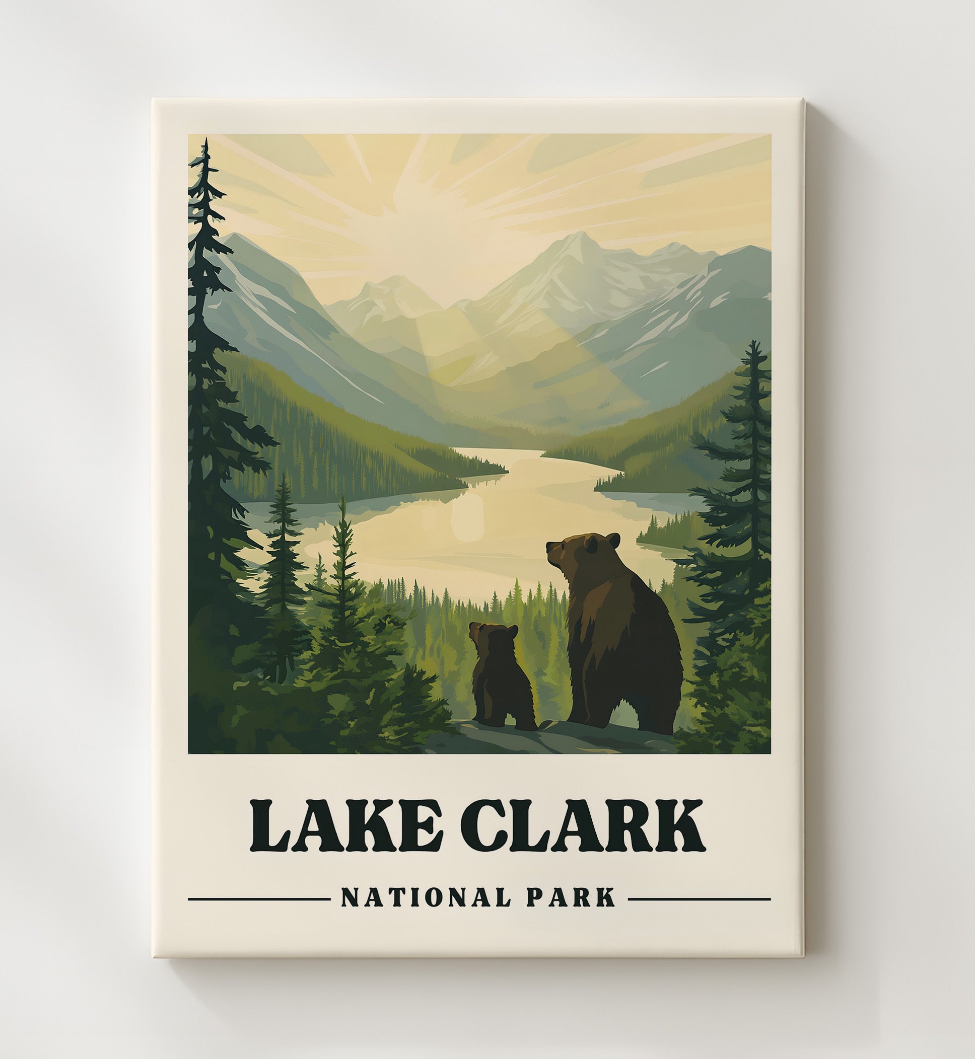 Lake Clark Twin Lakes National Parks Wall Art - 20x24 Canvas