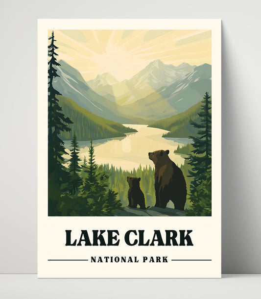 Lake Clark - Twin Lakes - National Park - 16x20 Unframed Print