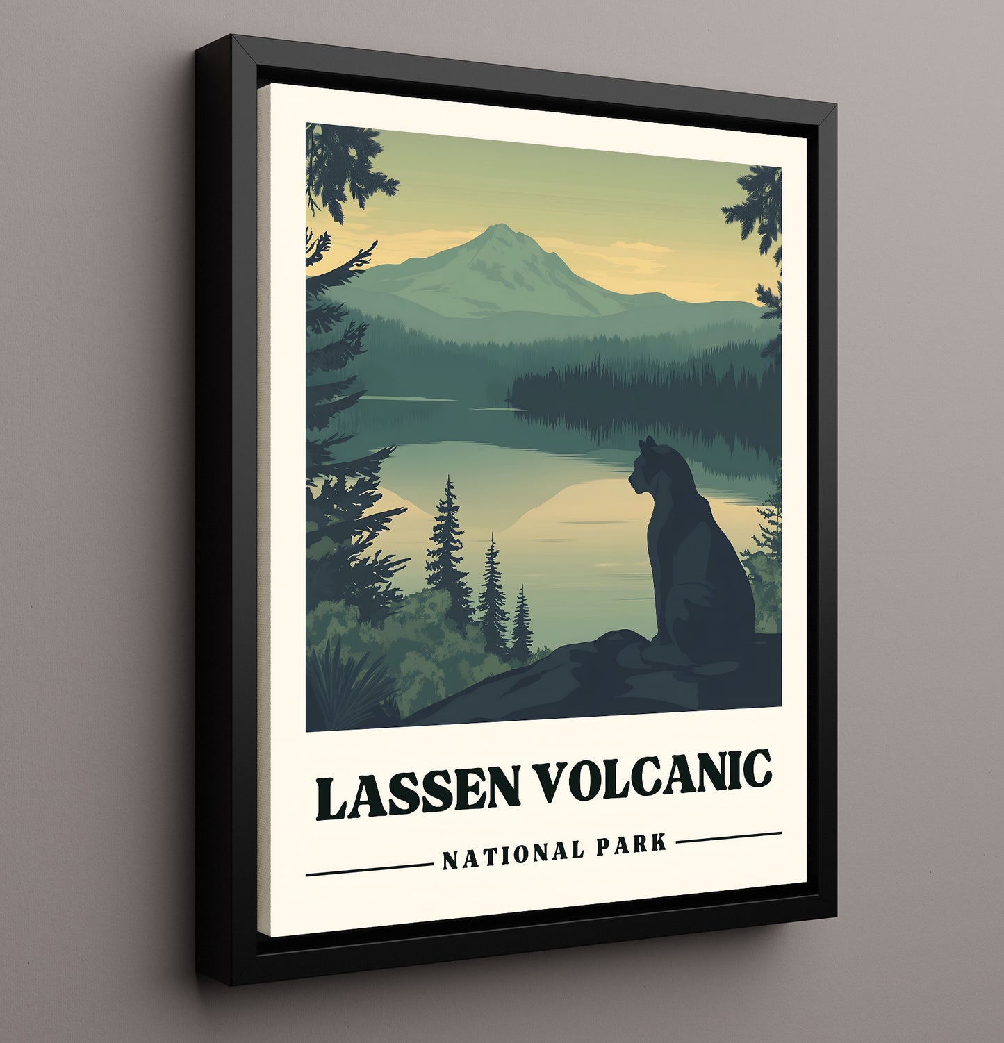 Lassen Volcanic Manzanita Lake National Parks Wall Art - 16x20 Framed Canvas
