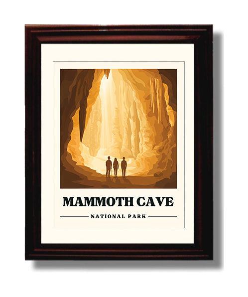 Mammoth Cave National Parks Wall Art - 8x10 Beveled Frame