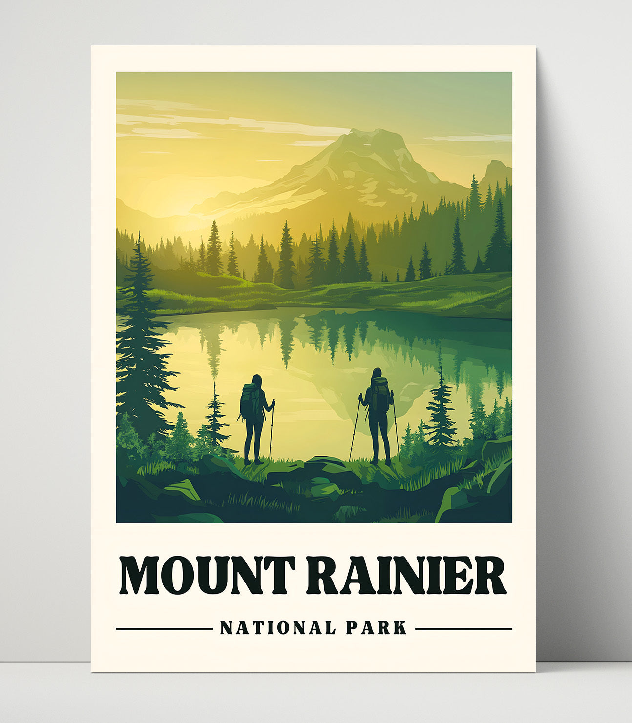 Mount Rainier Reflection Lakes National Parks Wall Art - 16x20 Unframed Print