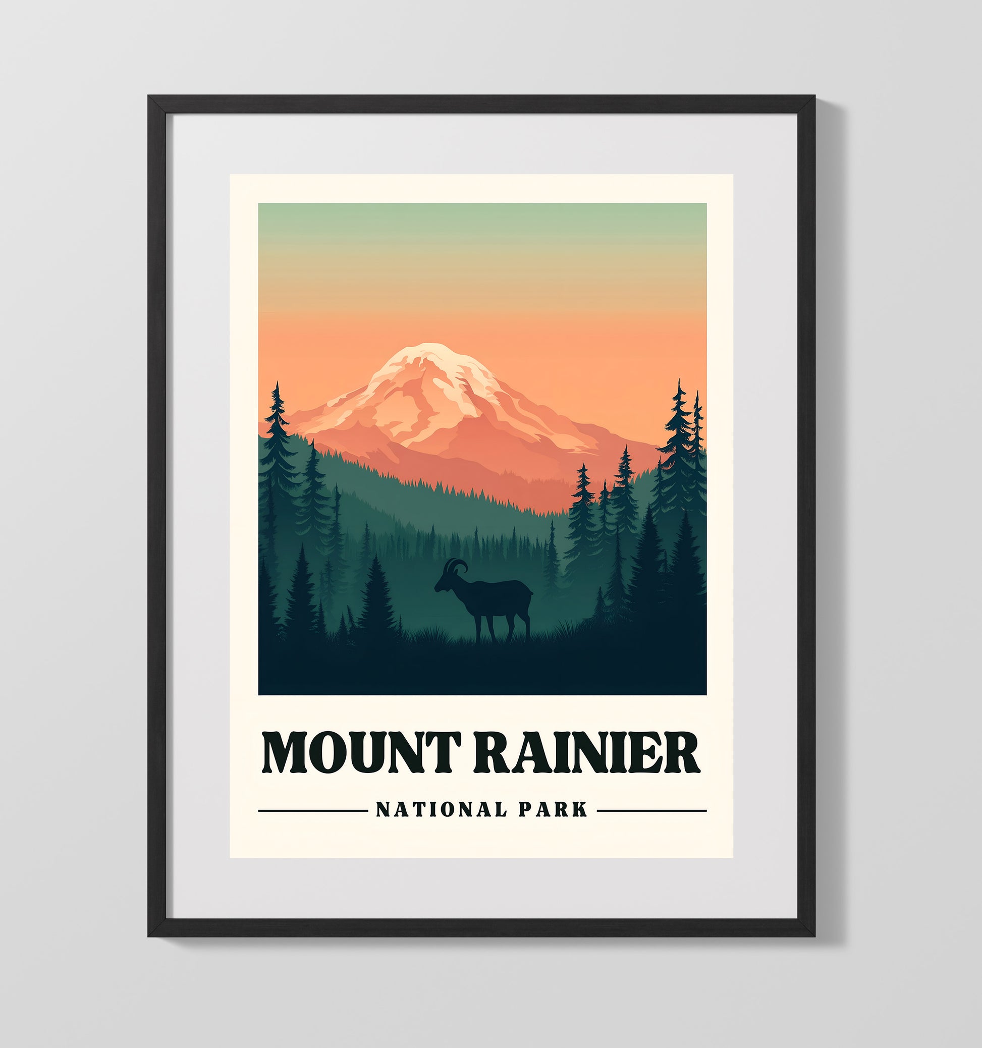 Mount Rainier Sunrise Point National Parks Wall Art - 16x20 Gallery Frame