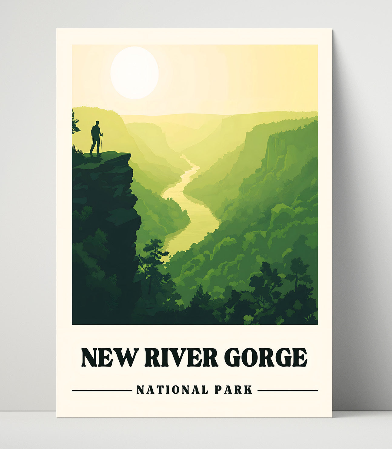 New River Gorge Endless Wall Trail Version 1 National Parks Wall Art - 16x20 Unframed Print