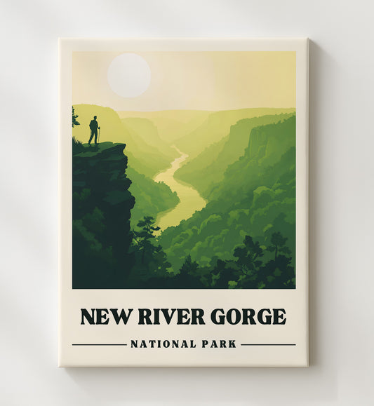 New River Gorge - Endless Wall Trail Design 1 8x10 Canvas national park wall art