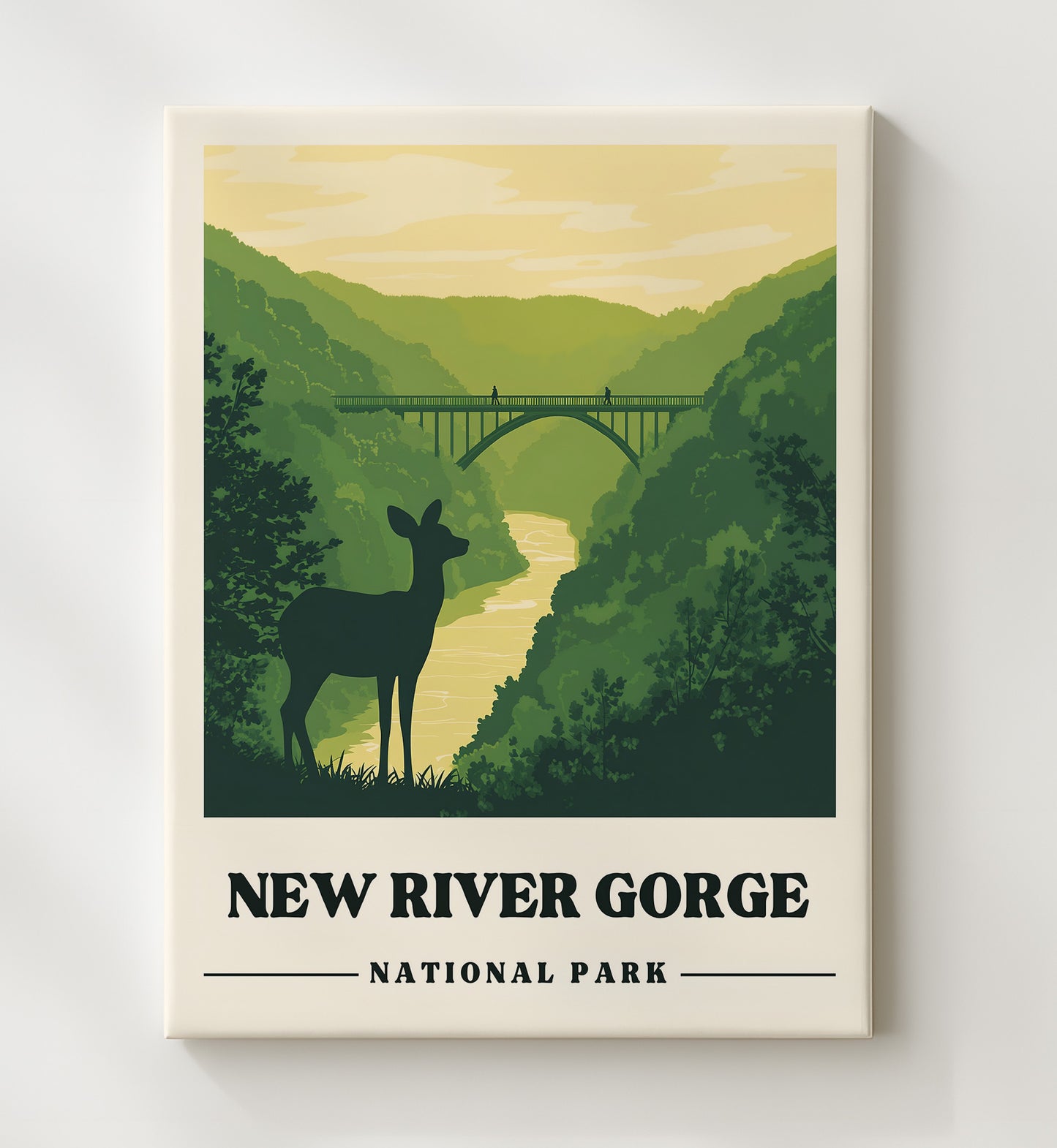 New River Gorge New River Gorge Bridge National Parks Wall Art - 20x24 Canvas