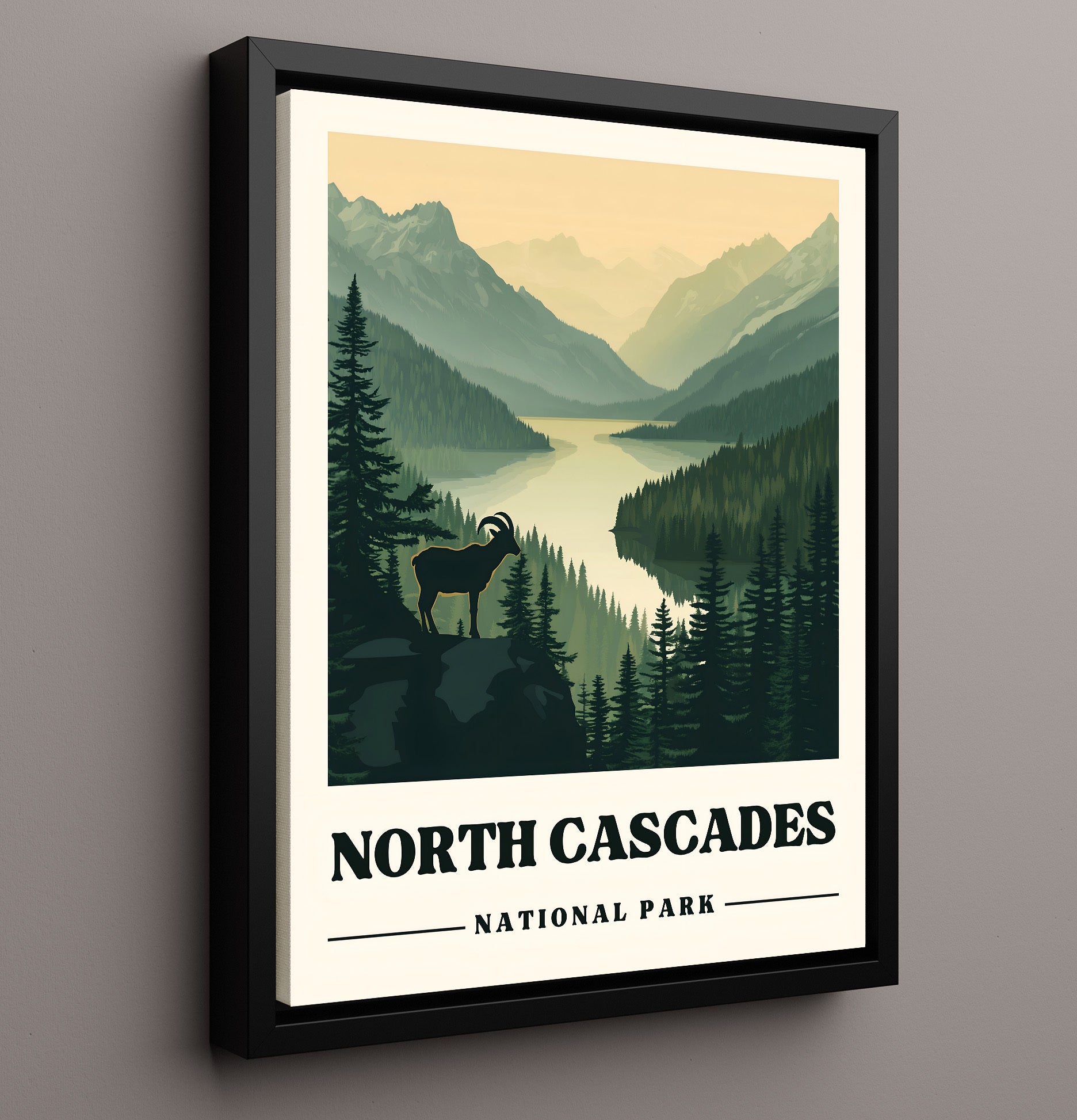 North Cascades Diablo Lake Overlook National Parks Wall Art - 16x20 Framed Canvas