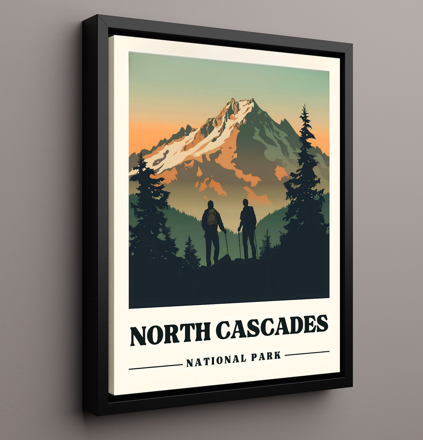 North Cascades Mount Shuksan National Parks Wall Art - 16x20 Framed Canvas