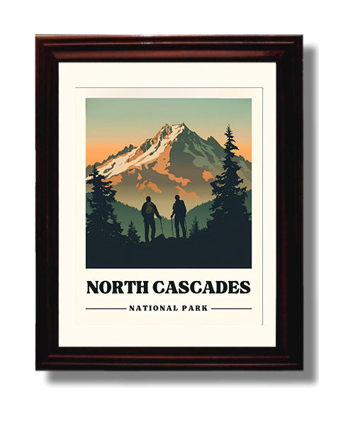 North Cascades Mount Shuksan National Parks Wall Art - 8x10 Beveled Frame
