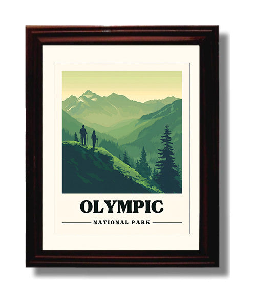 Olympic Hurricane Ridge National Parks Wall Art - 8x10 Beveled Frame