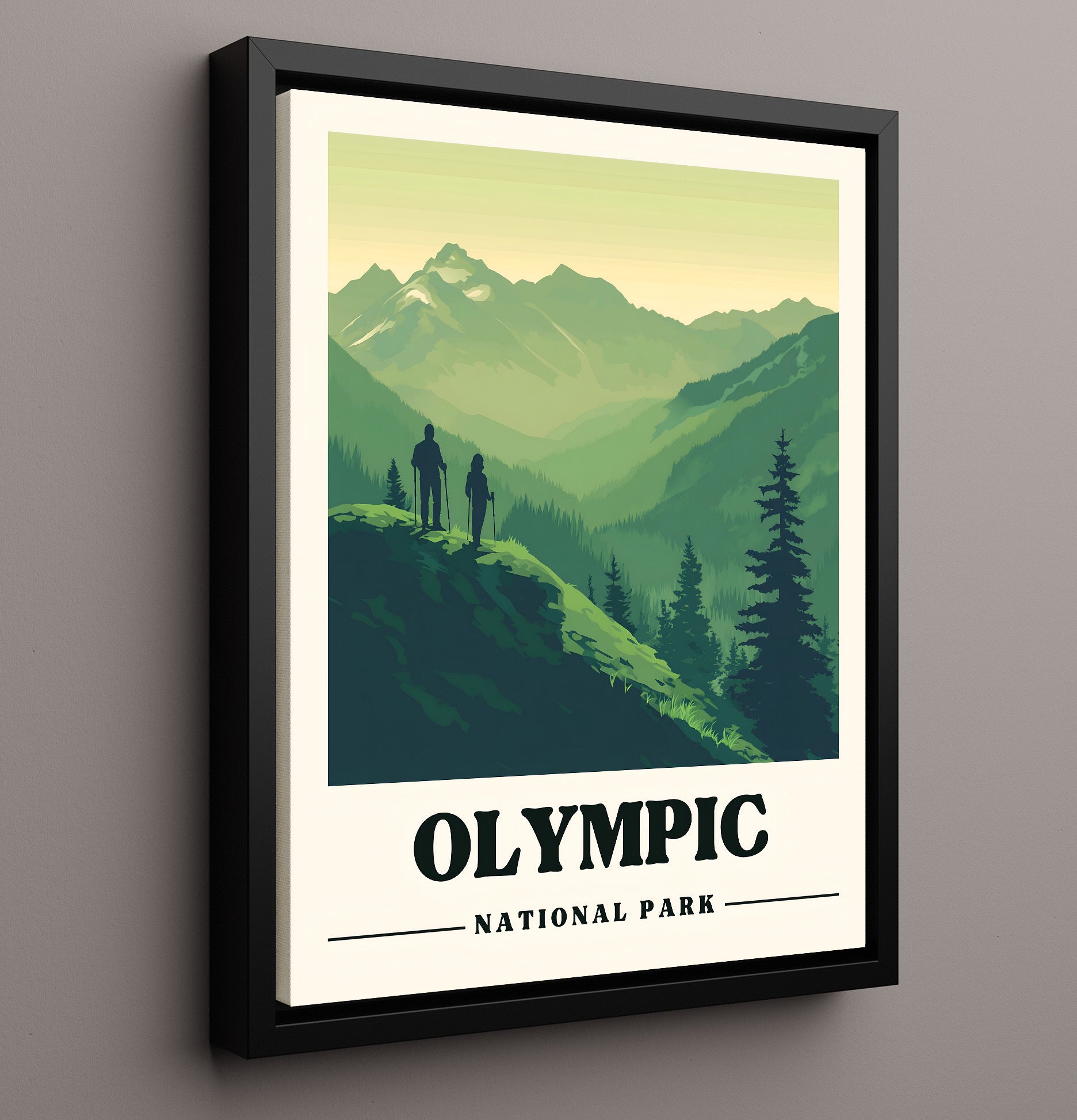 Olympic Hurricane Ridge National Parks Wall Art - 16x20 Framed Canvas