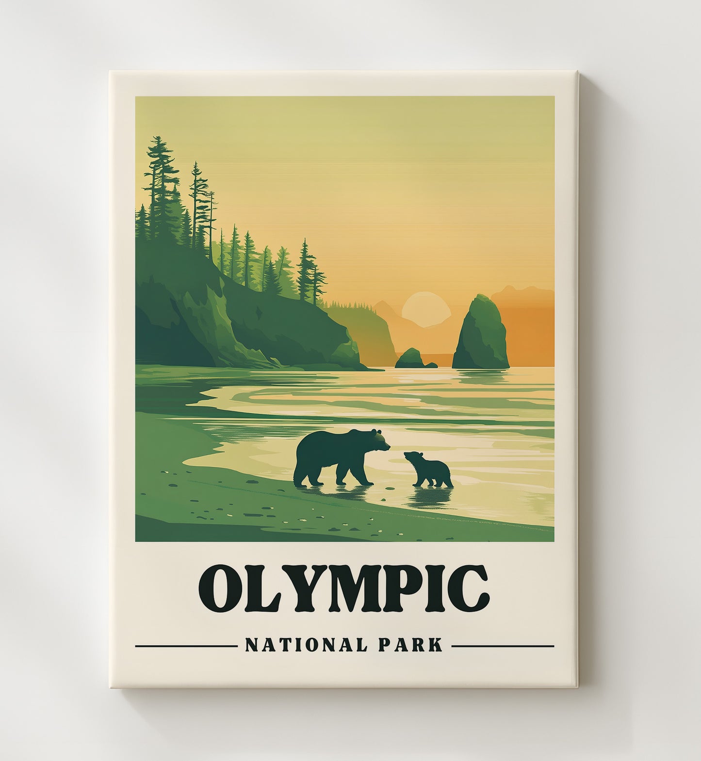 Olympic Ruby Beach National Parks Wall Art - 20x24 Canvas