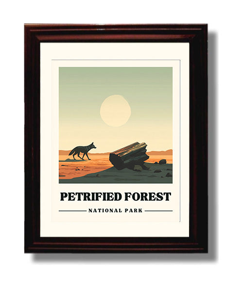 Petrified Forest National Parks Wall Art - 8x10 Beveled Frame
