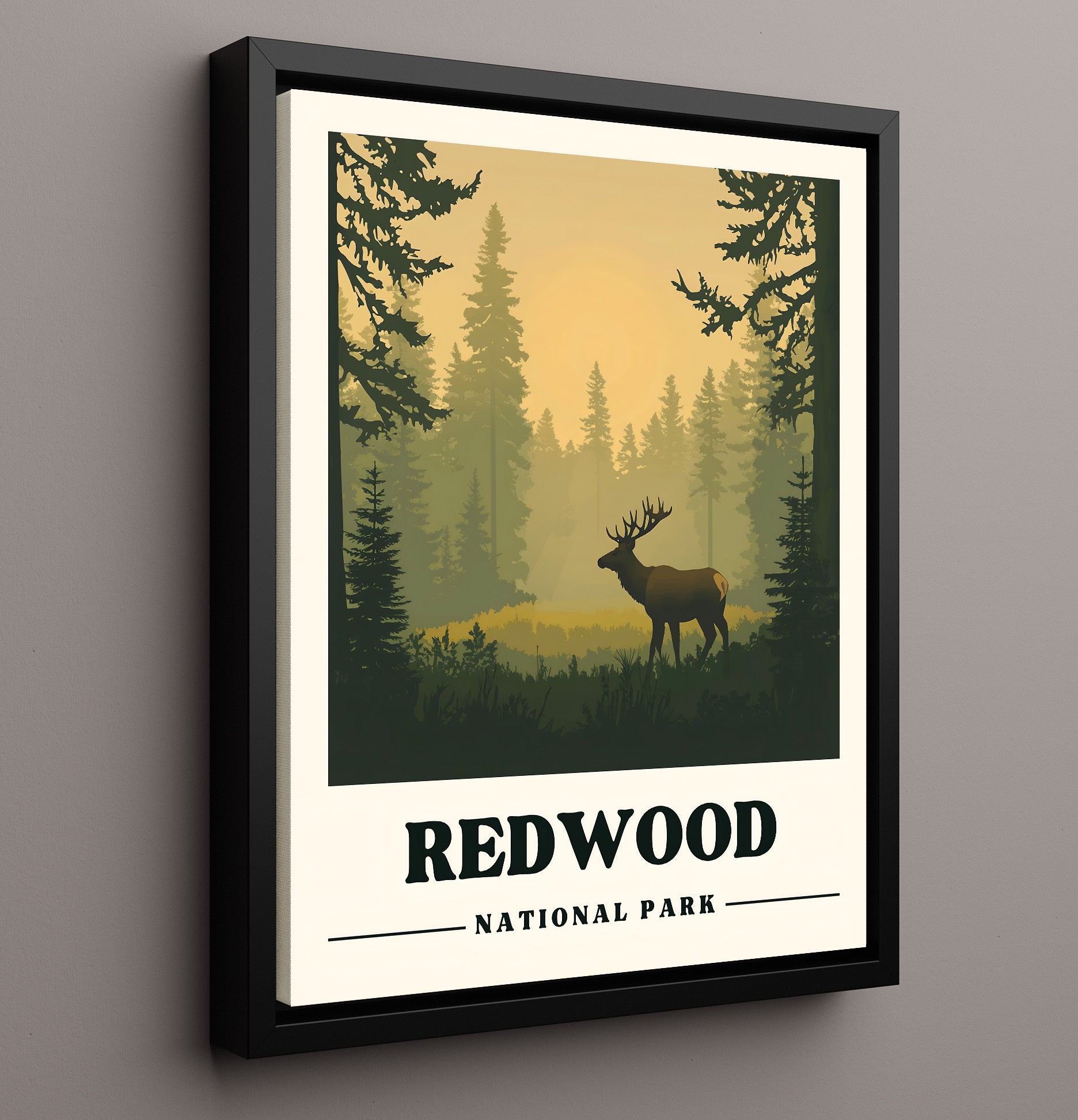 Redwood Tall Trees Grove Version 1 National Parks Wall Art - 16x20 Framed Canvas