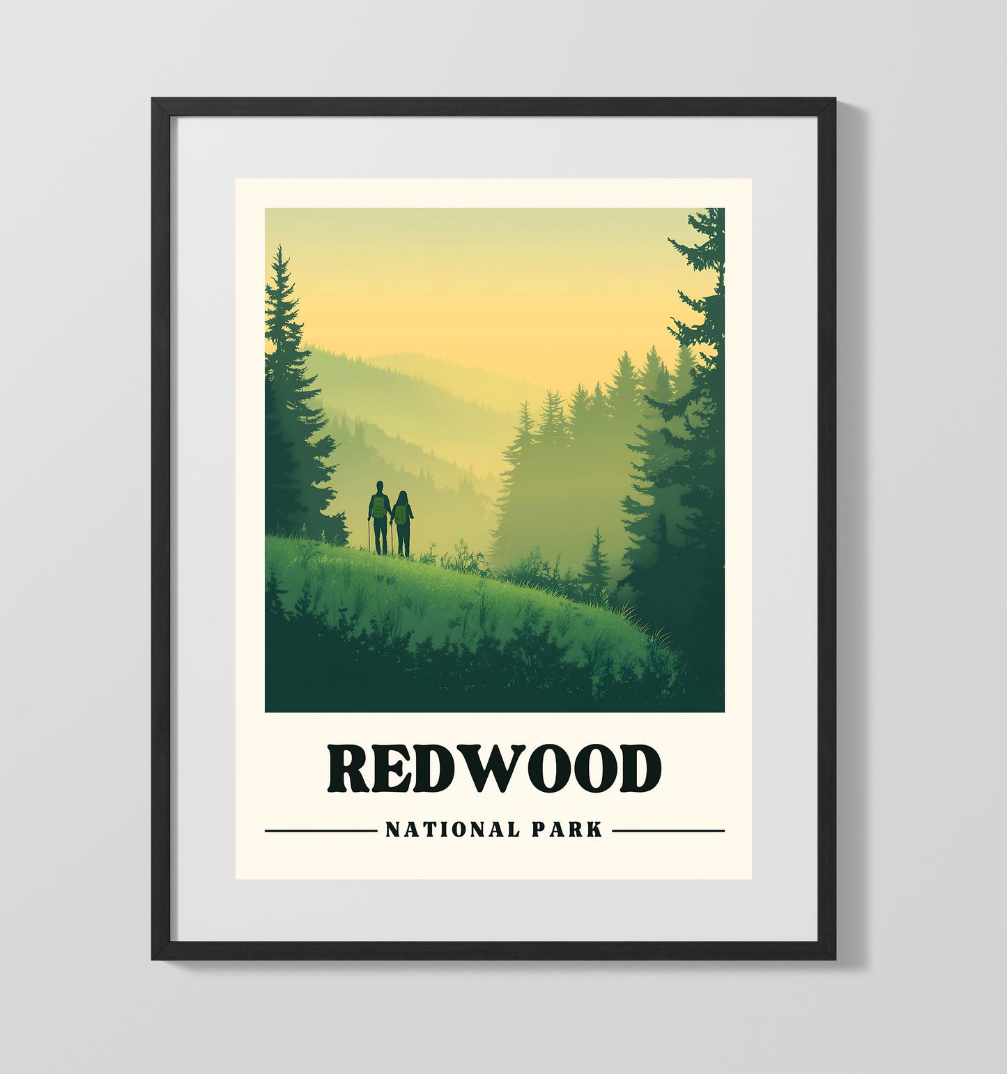 Redwood Tall Trees Grove Version 2 National Parks Wall Art - 16x20 Gallery Frame