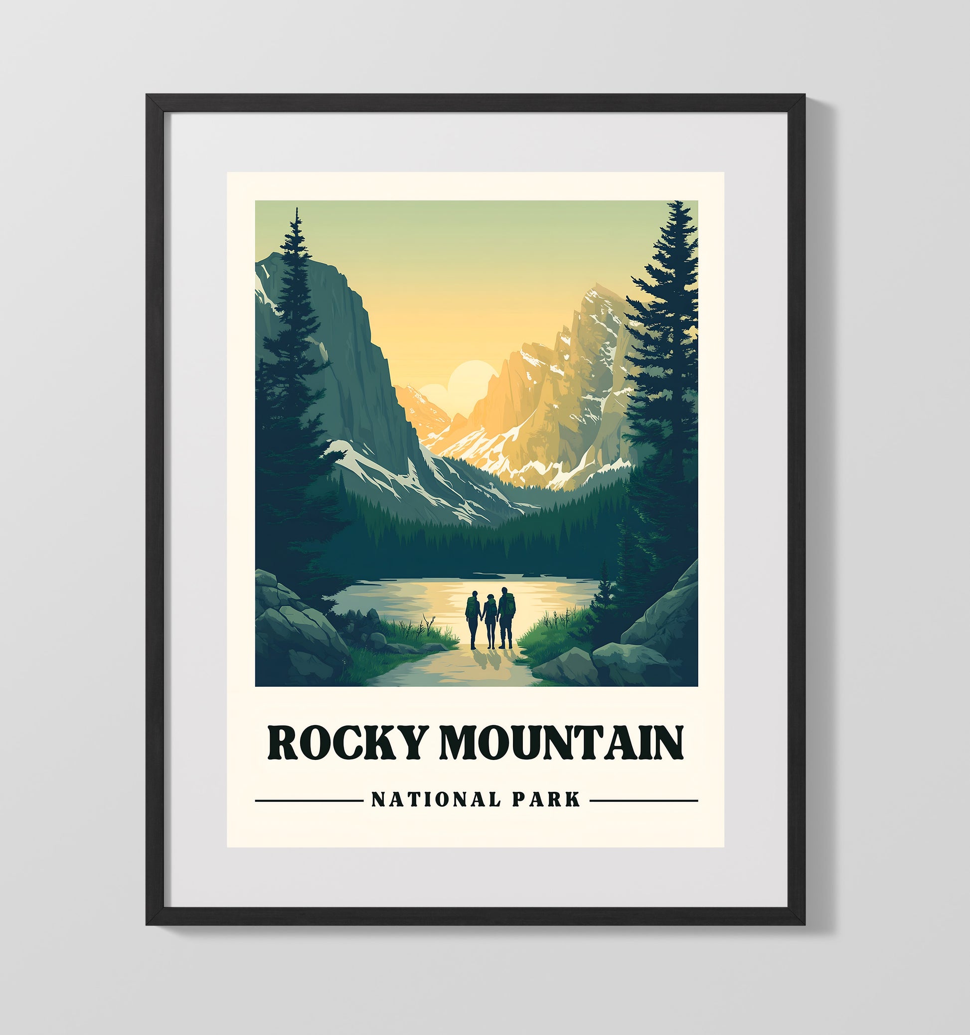 Rocky Mountain Dream Lake Version 1 National Parks Wall Art - 16x20 Gallery Frame