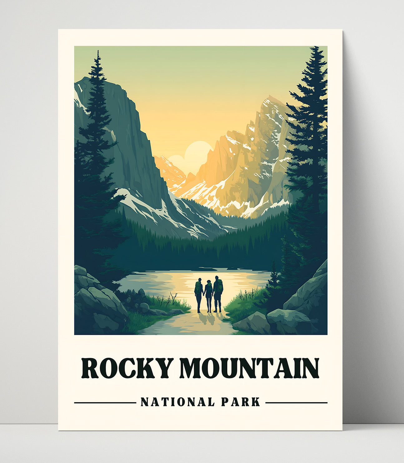 Rocky Mountain Dream Lake Version 1 National Parks Wall Art - 16x20 Unframed Print